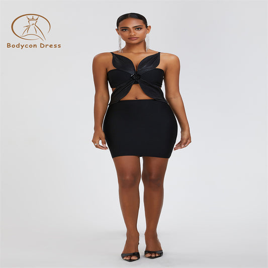 Bodycon Black Spaghetti Strap Mini Cut Out Bandage Dress Women Elegant Backless Sleevless Evening Birthday Party Dress Vestidos