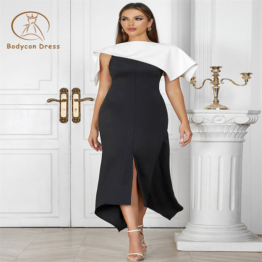 Bodycon Black White Patchwork Sleeveless Bodycon Maxi Long Dress For Women Elegant Evening Party Dresses Vestidos Ladies Prom Gowns New