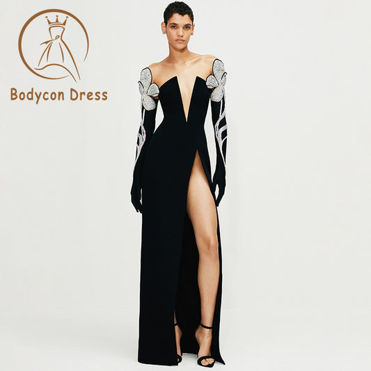 Bodycon Dress For Women Long Sleeve Clothes Club Party Evening Long Dress