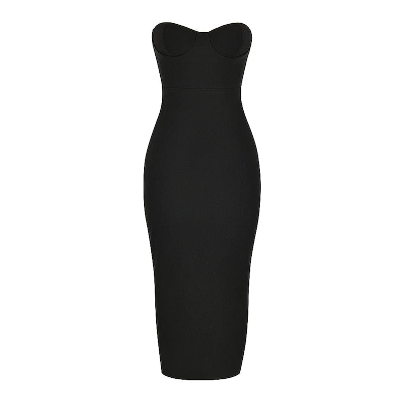 Bodycon Women Dress  Sleeveless Black Bandage Dress Celebrity Elegant Evening Club Female Maxi Party Dresses