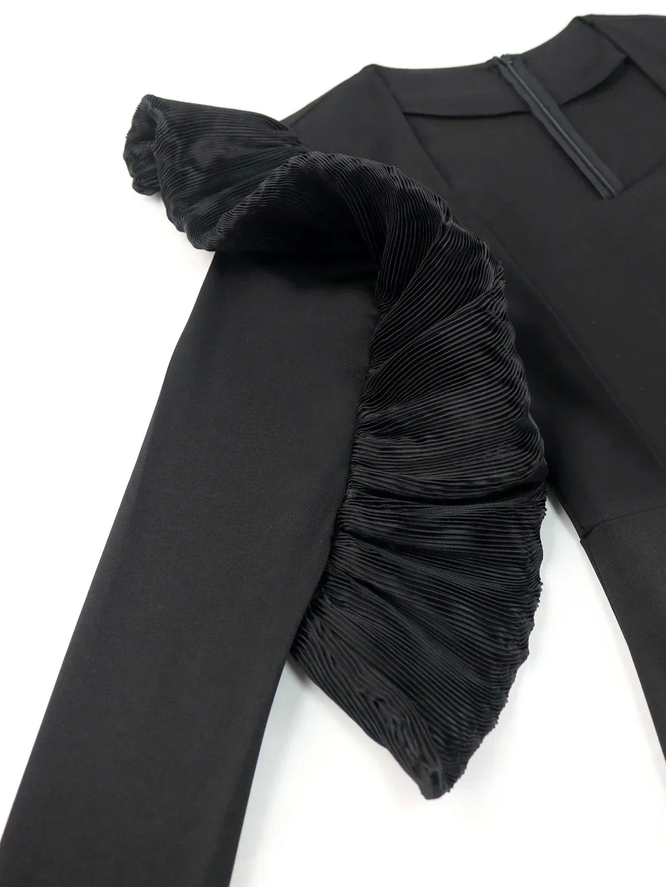 Bodycon Women‘s Black Long Dress Elegant Ruffle Trim Sweetheart Collar Long Sleeve Slim Fit Dresses Stylish Party Event Gowns