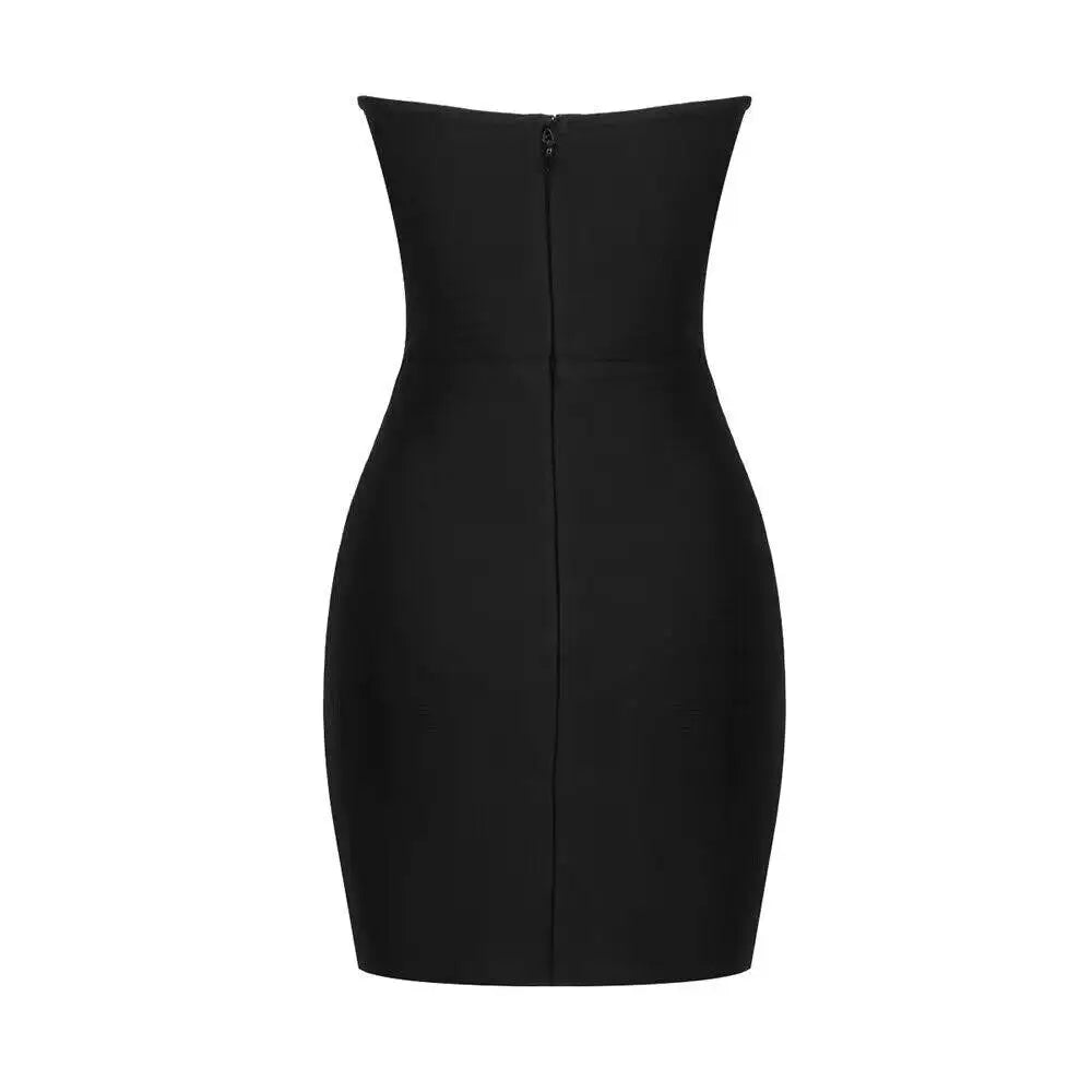Bodycon Sexy Solid Backless Women's Tube Top Dress Chest Wrapping Cleavage Hollow Skinny Fashion Midnight Female Party Mini Clubwear